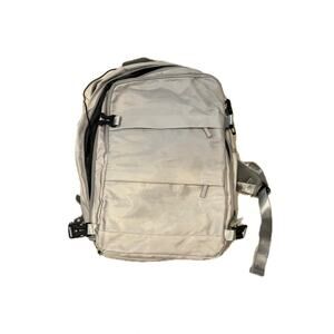 Target Clamshell Blue Faux Leather Accent Travel Backpack